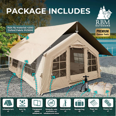 Coody 13.6 | RBM Outdoors Koala 5 Inflatable tent for 2-8 person (Beige)