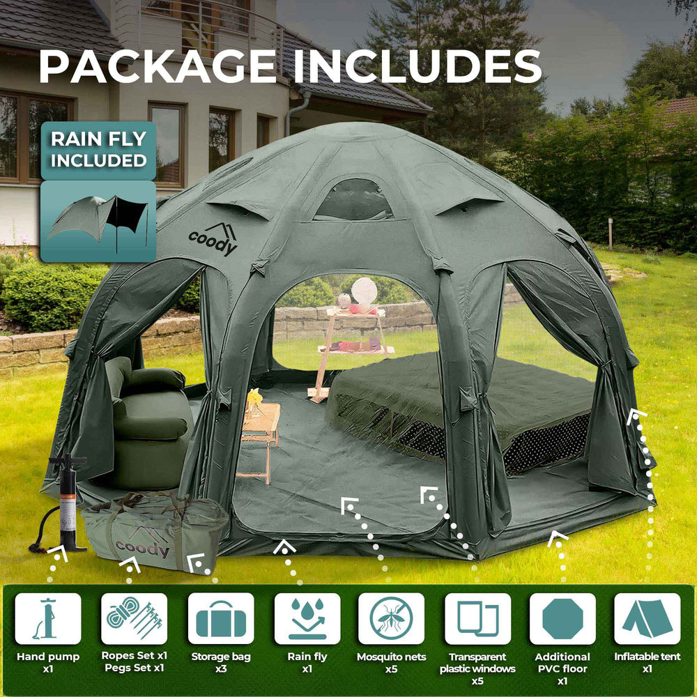 Coody Dome | RBM Outdoors Octopus - Inflatable tent for 2-4 person (Forest Green)