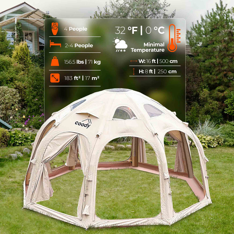 Coody Dome | RBM Outdoors Octopus - Inflatable tent for 2-4 person (Beige)