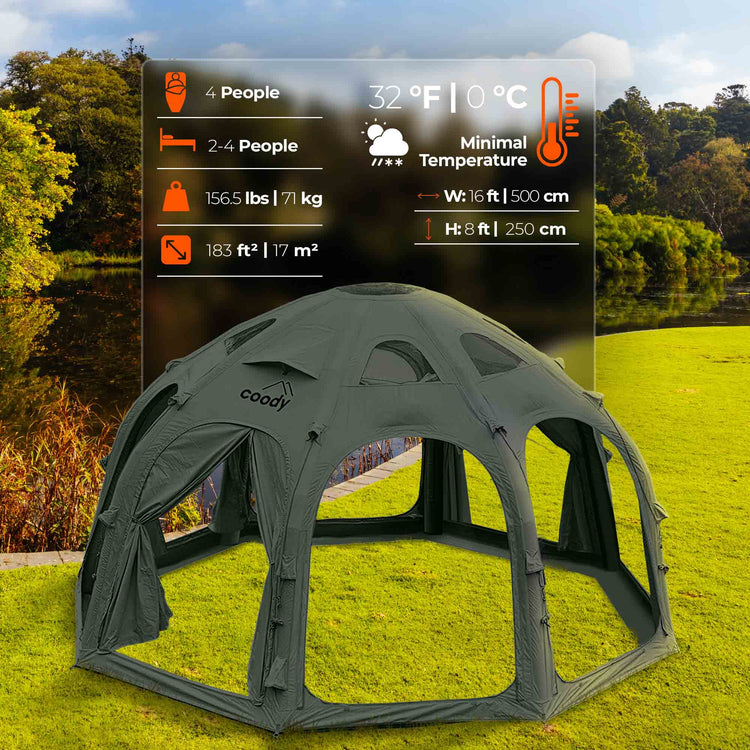 Coody Dome | RBM Outdoors Octopus - Inflatable tent for 2-4 person (Forest Green)