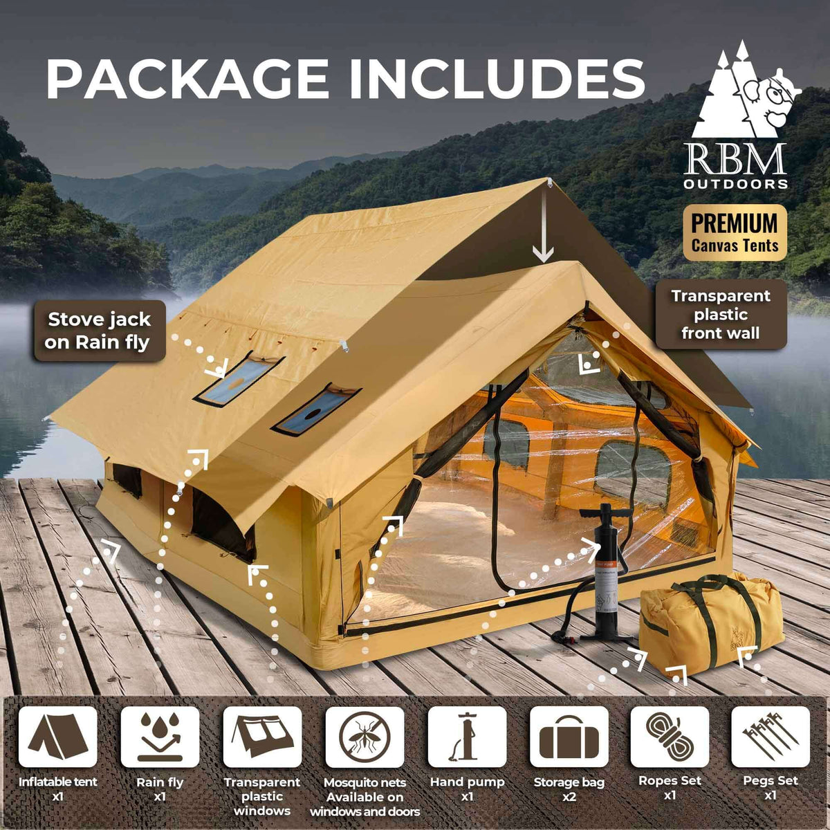RBM Panda Large Sunny Beige + Stove Caminus M