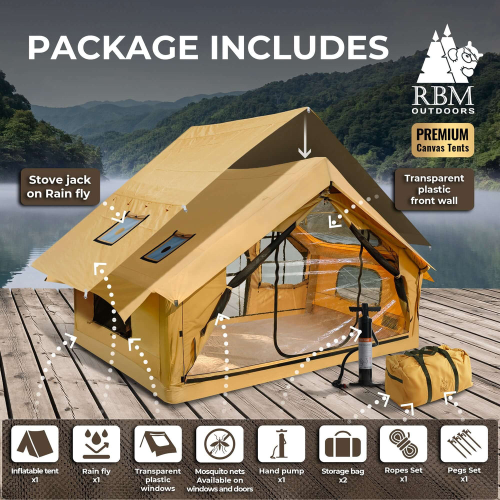 RBM Outdoors Panda Medium - Inflatable tent for 1-4 person (Sunny Beige)