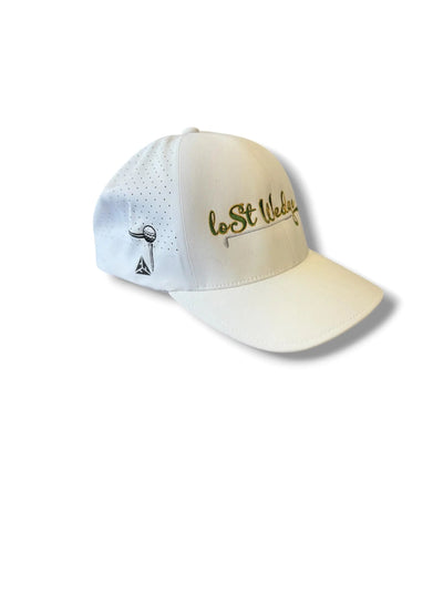 The Tee Clip Lost Wedge™ Official Logo Performance Golf Hat White