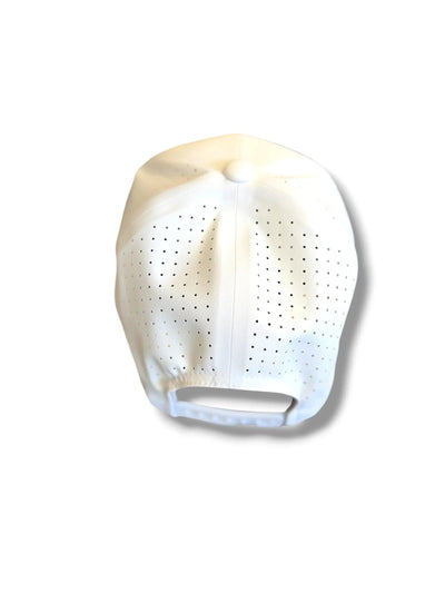 The Tee Clip Lost Wedge™ Official Logo Performance Golf Hat White