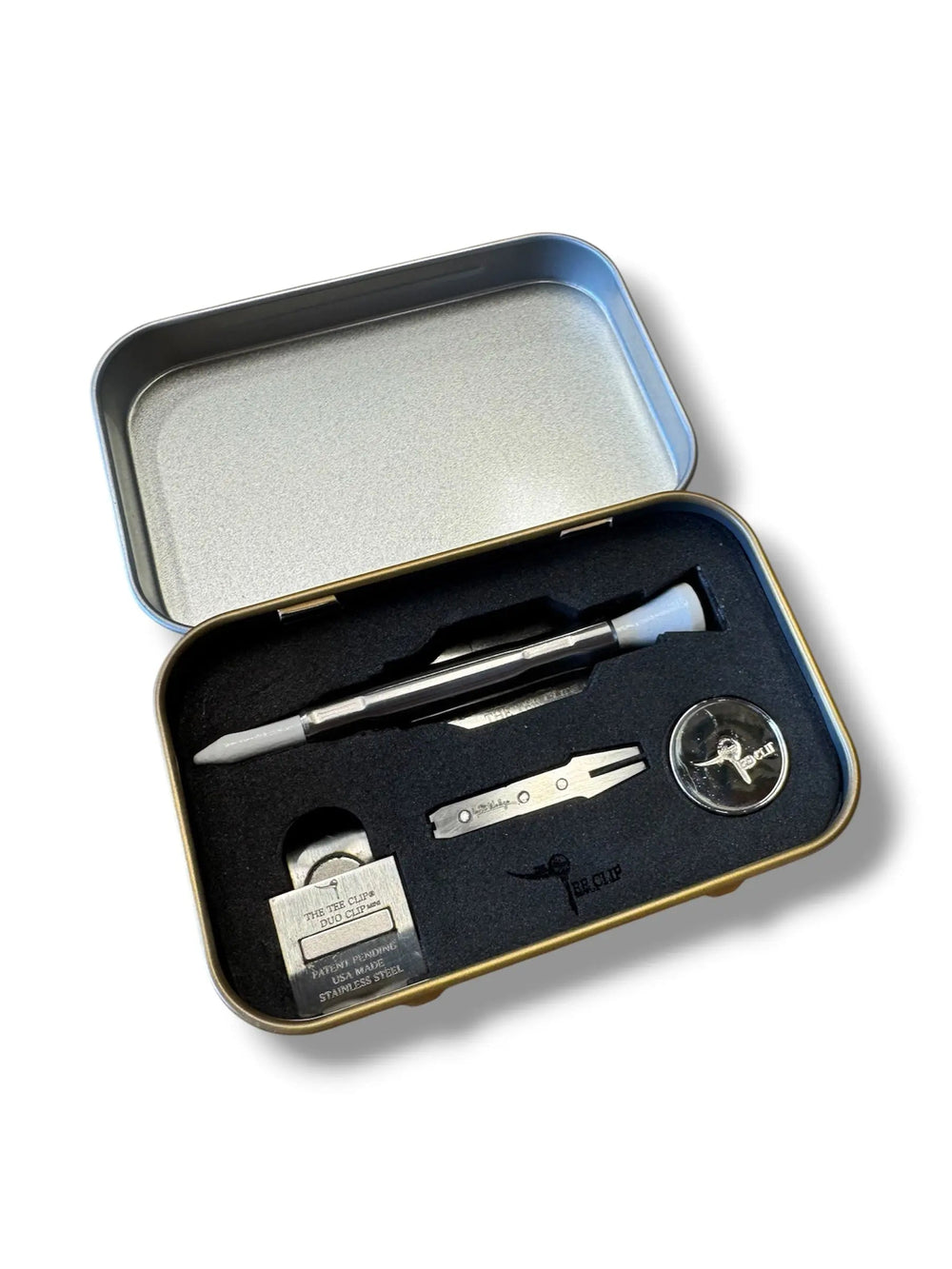 The Tee Clip MINI V.V – Patent Pending Compact Magnetic Golf Multi-Tool System