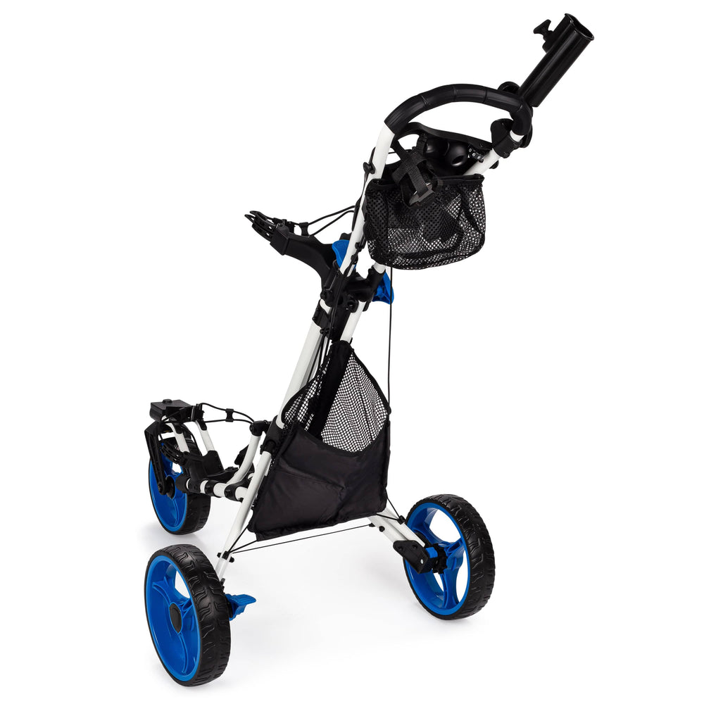 Founders Club Swerve 3 Wheel Golf Cart - White/Blue