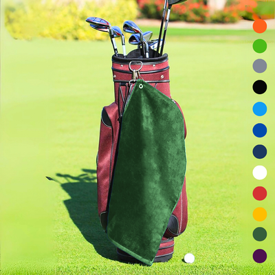 Medium Diamond Velour Golf Towel: Corner Grommet & Hook Pack of 4