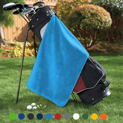 Platinum Velour Golf Towel Corner Grommet & Hook Pack of 3