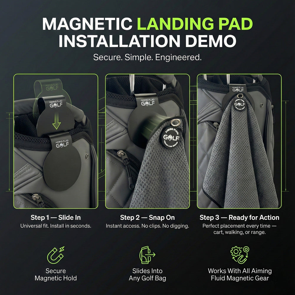 Aiming Fluid Golf - Light Duty Magnetic Towel + Landing Pad System