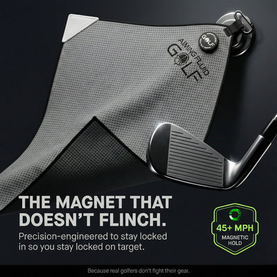 Aiming Fluid Golf - Magna-Anchor™ Magnetic Golf Towel – Stubby (16×24)