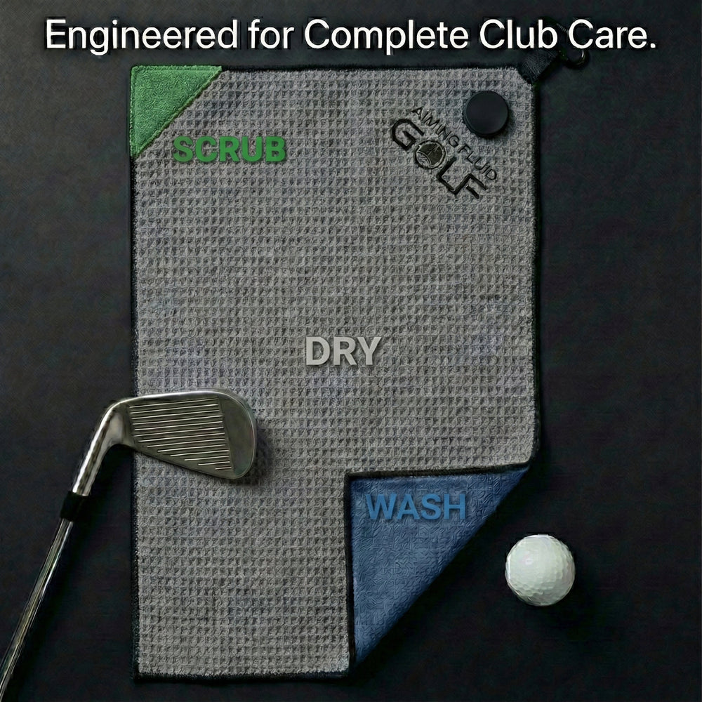 Aiming Fluid Golf - Magna-Anchor™ Magnetic Golf Towel – Stubby (16×24)