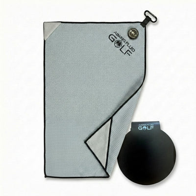 Aiming Fluid Golf - Stubby Magnetic Golf Towel + Landing Pad System