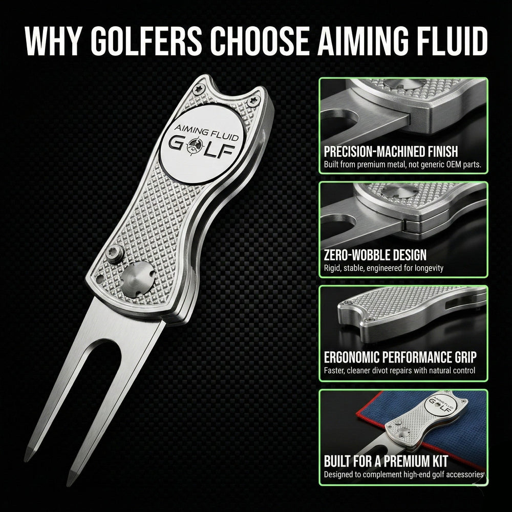 Aiming Fluid Golf - Foldable Metal Divot Tool