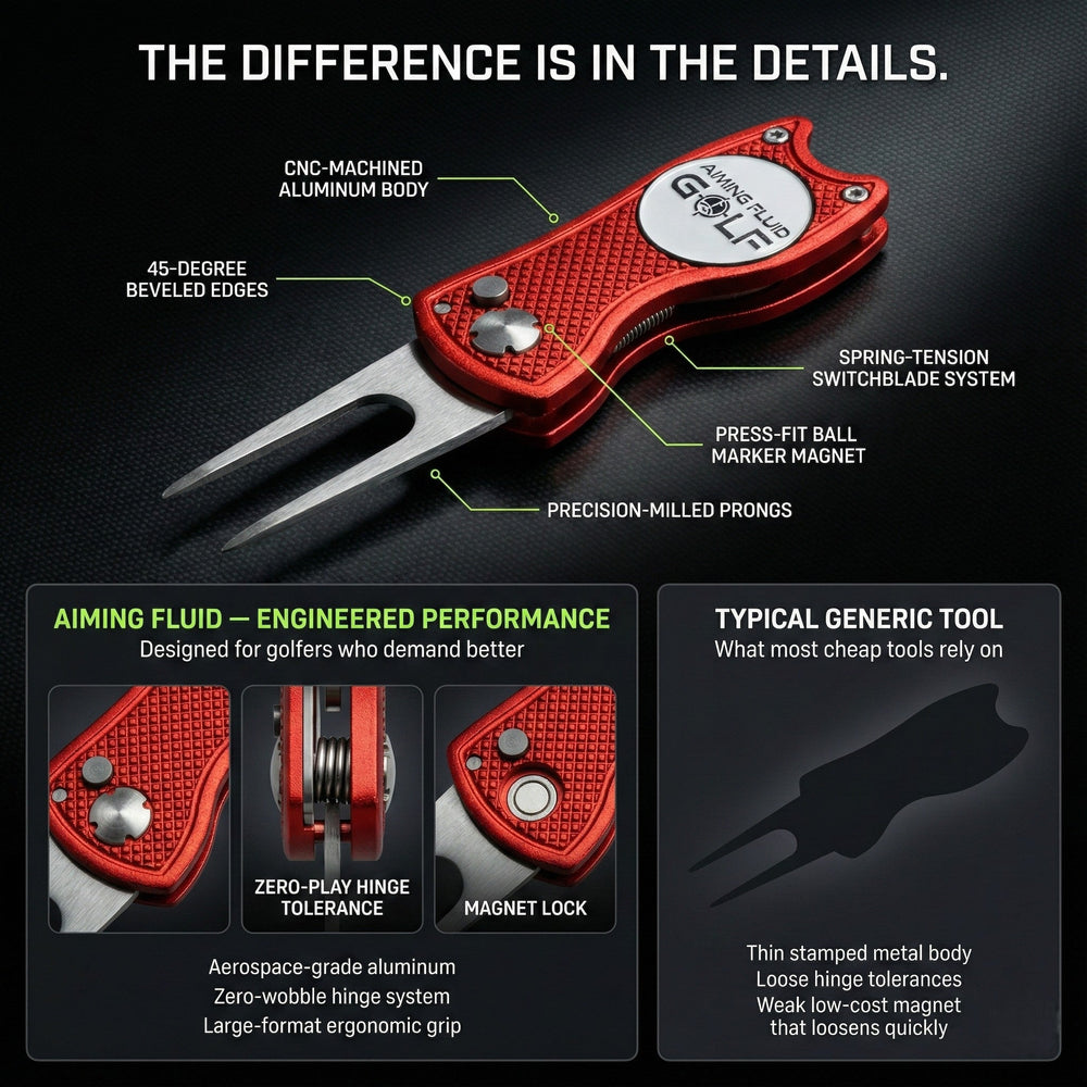 Aiming Fluid Golf - Foldable Metal Divot Tool