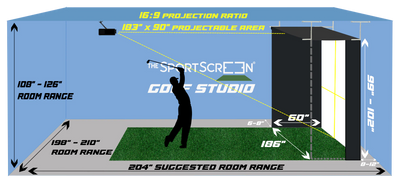The SportScreen Golf Studio Vanish 16 Retractable Golf Simulator Enclosure