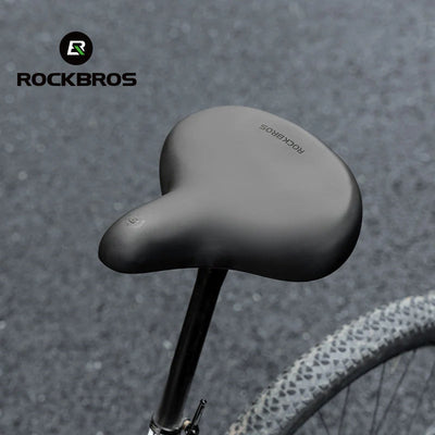 Birch ROCKBROS Comfort Shock Absorption Bike Saddle Soft Wide Seat for Men Women