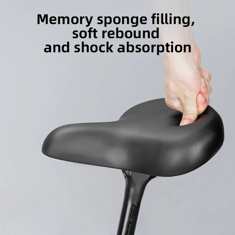 Birch ROCKBROS Comfort Shock Absorption Bike Saddle Soft Wide Seat for Men Women