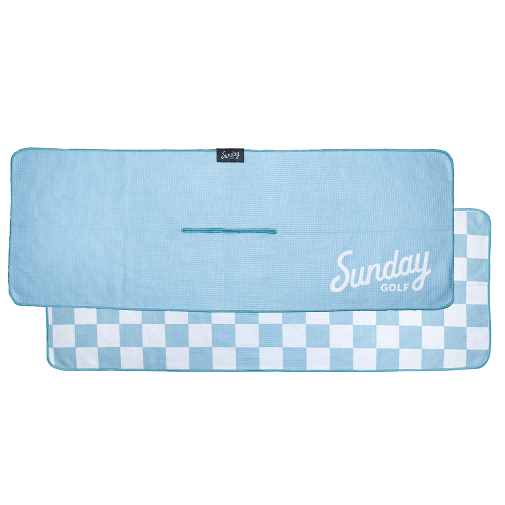 Tailgate Golf Towel | Light Blue & White