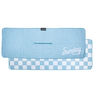 Tailgate Golf Towel | Light Blue & White