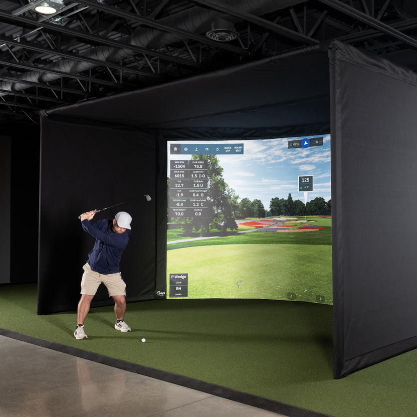 Carl's Place Curved Golf Simulator Enclosure Kit with Impact Screen ...