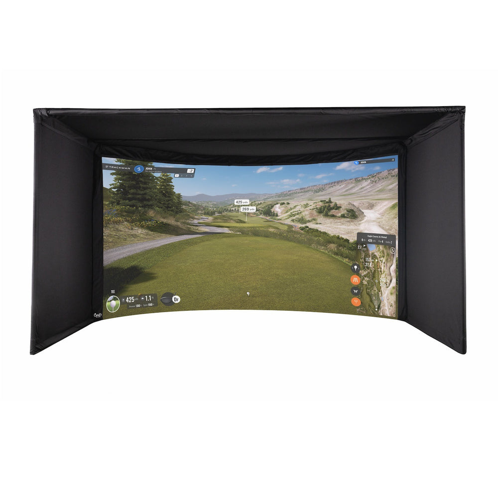 Carl's Place Curved Golf Simulator Enclosure Kit with Impact Screen