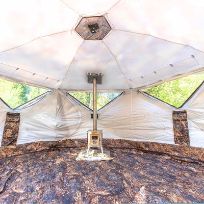 RBM All-Seasons tent Hexagon for 2-9 person + Wood Stove Caminus M