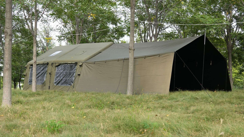 Coody 13.6 | RBM Outdoors (Koala 5) Forest Green + Stove Caminus M - Inflatable Tents with Stove