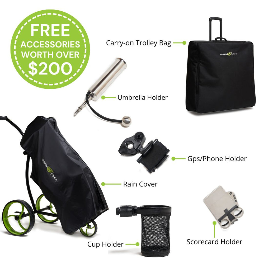 Green Eagle Golf Aria Carbon Remote Electric Golf Push Cart