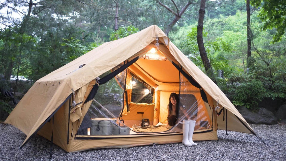 RBM Outdoors Panda Medium - Inflatable tent for 1-4 person (Sunny Beige)