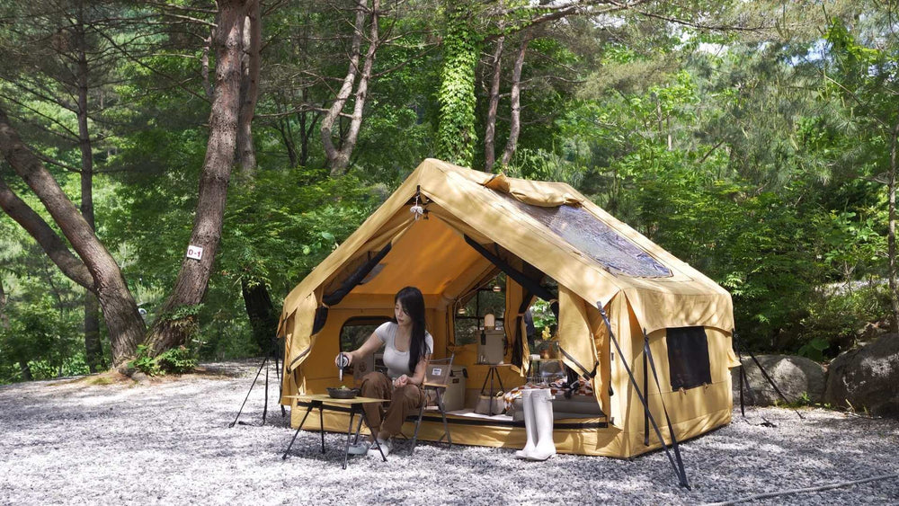 RBM Outdoors Panda Medium - Inflatable tent for 1-4 person (Sunny Beige)
