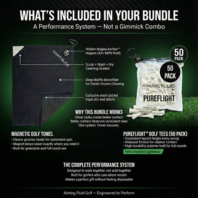 Aiming Fluid Golf - Don’t Suck™ Towel & Tee Bundle