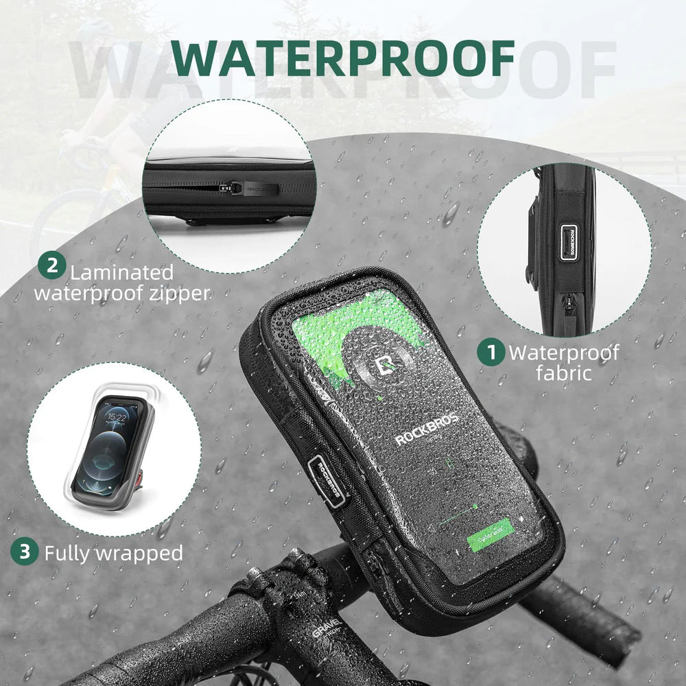 Birch ROCKBROS Bike Phone Mount Bag 270° Rotatable Quick Release Bike Phone Holder Handlebar Bag