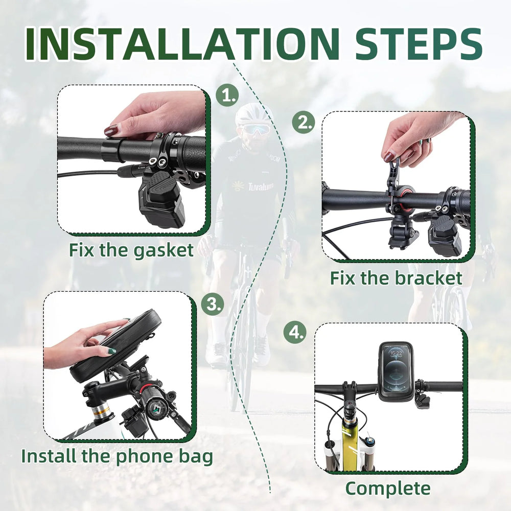 Birch ROCKBROS Bike Phone Mount Bag 270° Rotatable Quick Release Bike Phone Holder Handlebar Bag