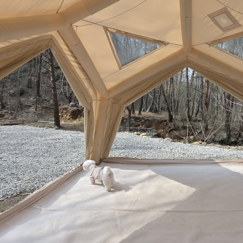 RBM Outdoors Coody Hub Beige (2-6 person) + Ground Sheet PVC + Carpet Coody Hub + Electric Pump