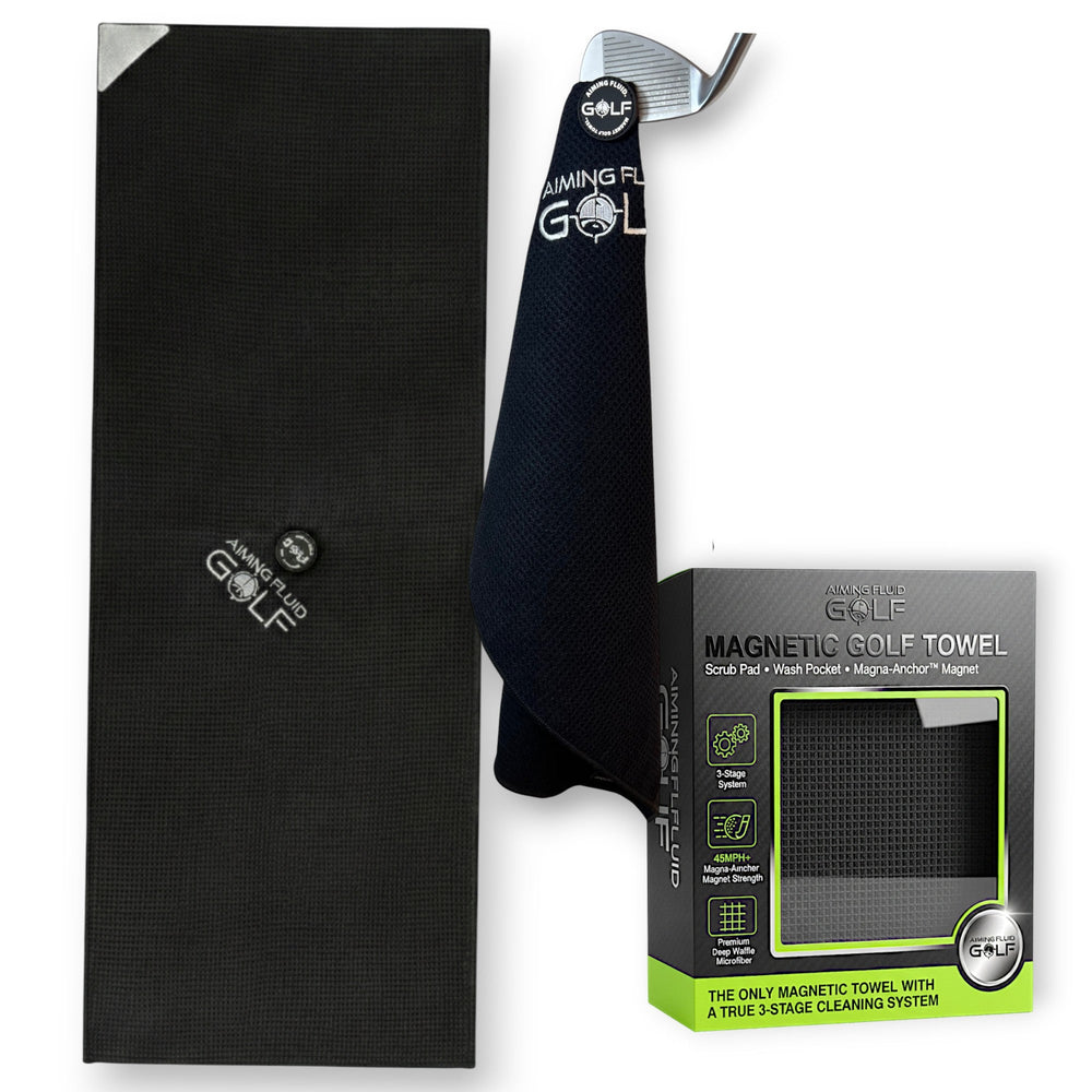 Aiming Fluid Golf - Magna-Anchor™ Magnetic Golf Towel – The 40 (16×40)