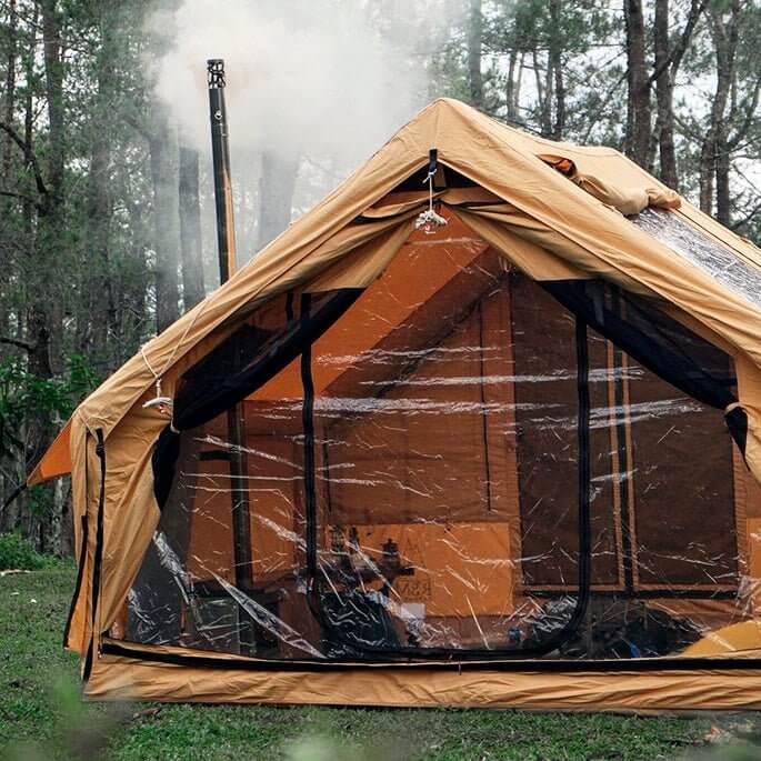 RBM Outdoors Panda Medium - Inflatable tent for 1-4 person (Sunny Beige)