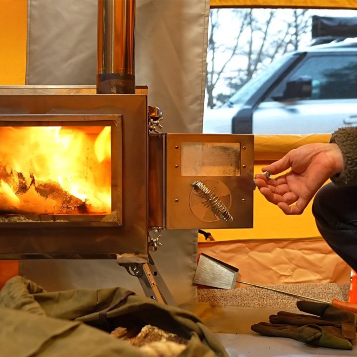 Coody 13.6 | RBM Outdoors (Koala 5) Forest Green + Stove Caminus M - Inflatable Tents with Stove