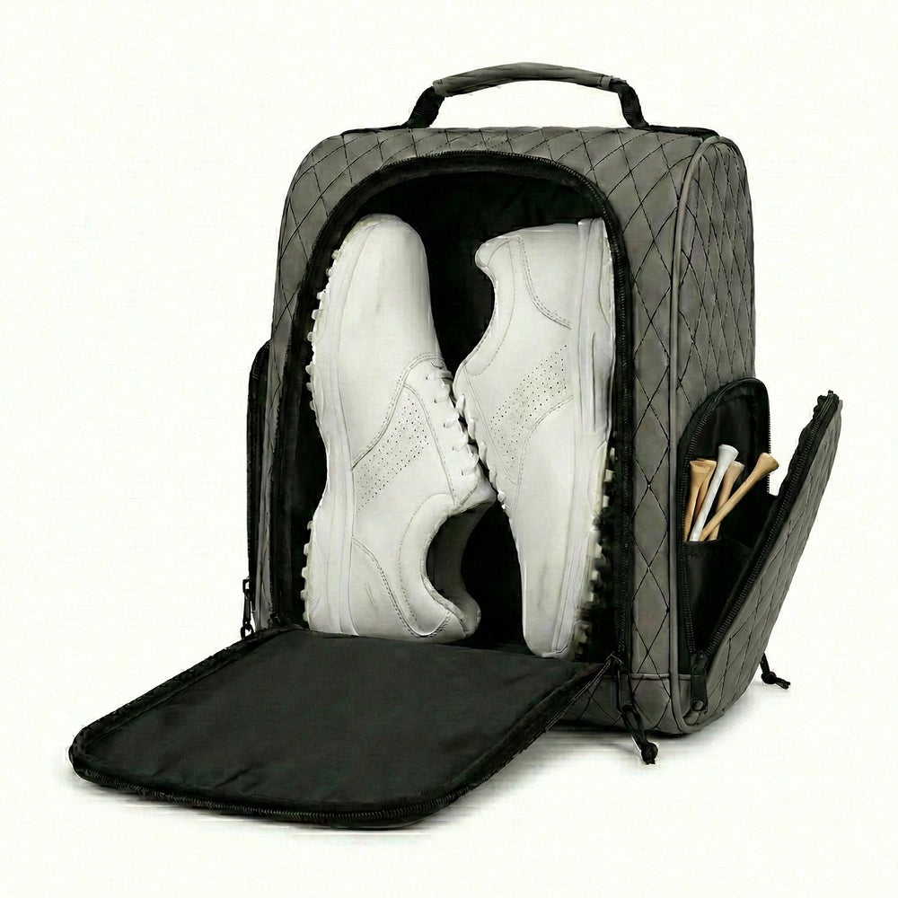 Aiming Fluid Golf - Premium Golf Shoe Bag – Vented Leather Shoe Storage