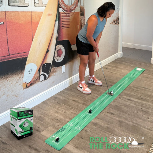 EyeLine Golf ROLL THE ROCK PUTTING MAT - 8 FOOTER