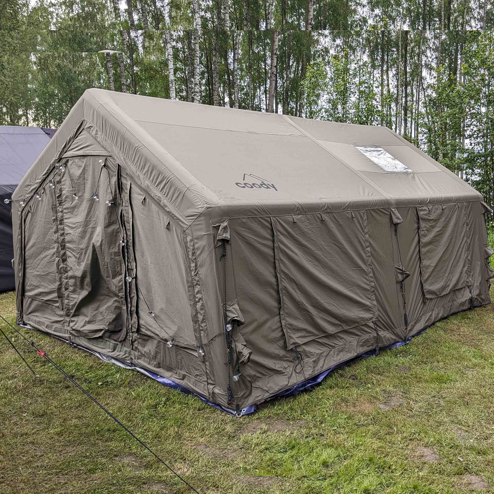 RBM Outdoors Coody 17.2 | RBM Outdoors (Koala 7) Forest Green + Stove Caminus M - Inflatable Tents with Stove