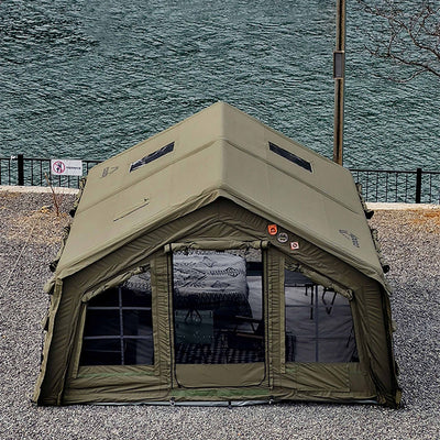 RBM Outdoors Coody 17.2 | RBM Outdoors (Koala 7) Forest Green + Stove Caminus M - Inflatable Tents with Stove