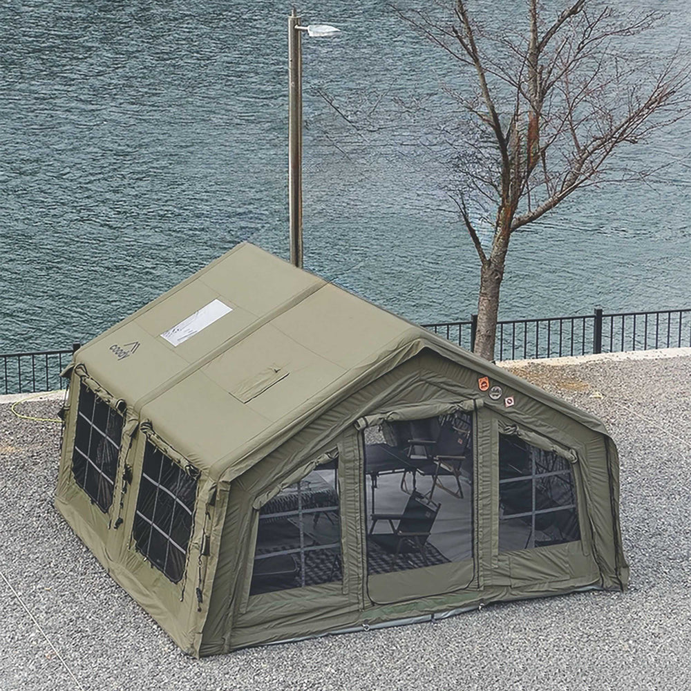 RBM Outdoors Coody 17.2 | RBM Outdoors (Koala 7) Forest Green + Stove Caminus M - Inflatable Tents with Stove