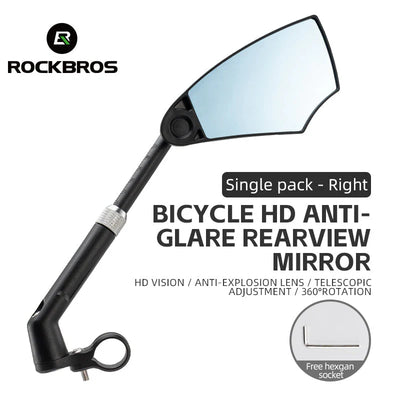 Birch ROCKBROS Adjustable Bike Mirror Anti-Glare 360-Degree Rotation