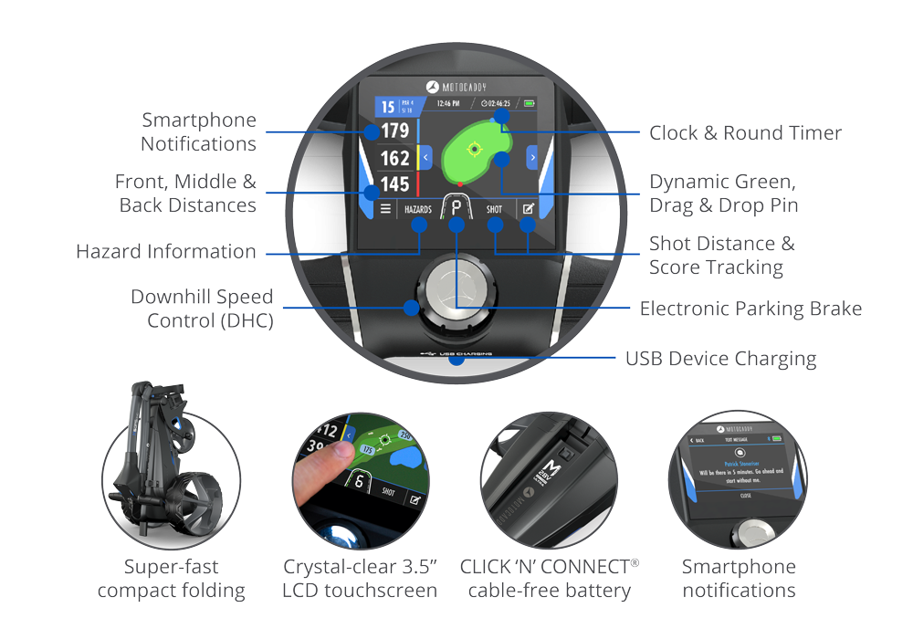 Motocaddy M5 GPS DHC Electric Golf Push Cart