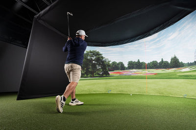 Carl's Place Curved Golf Simulator Enclosure Kit with Impact Screen