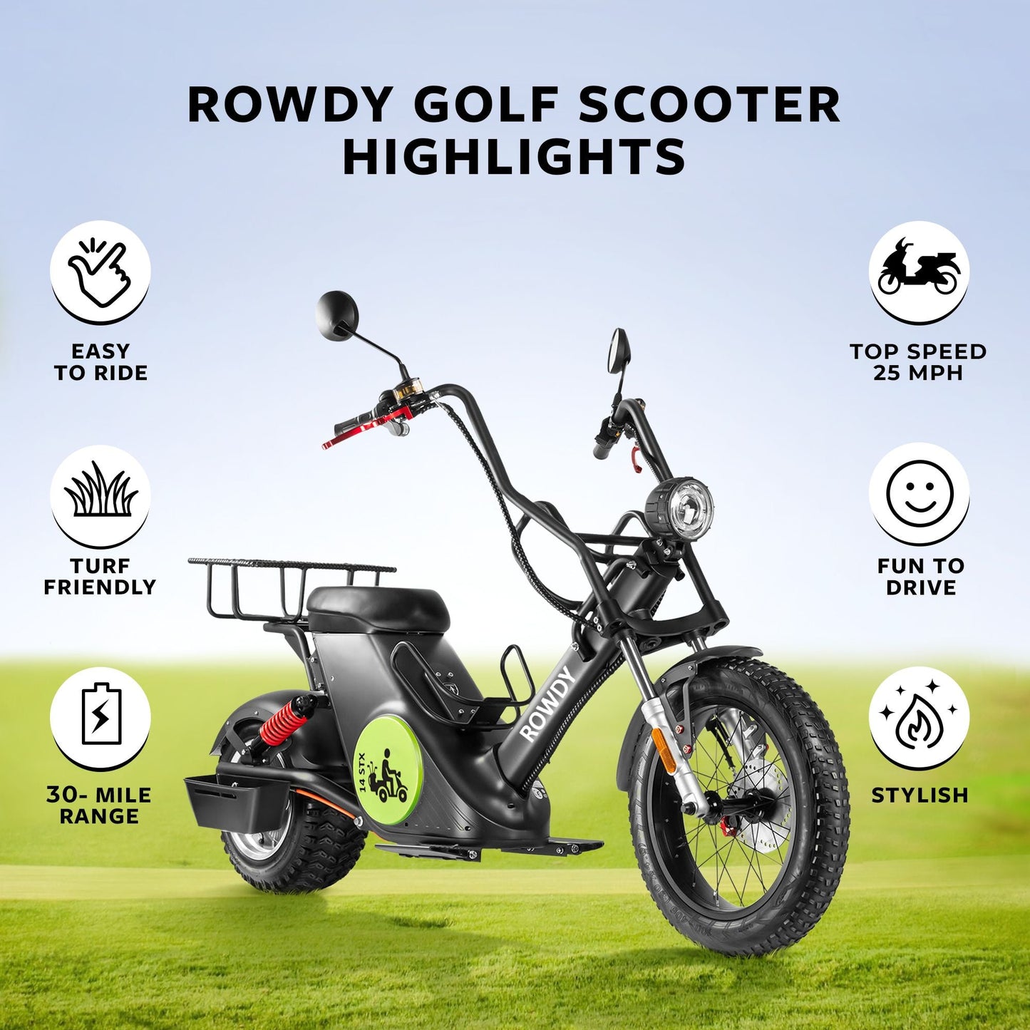 14 STX - Rowdy Golf Scooter - Big Horn Golfer