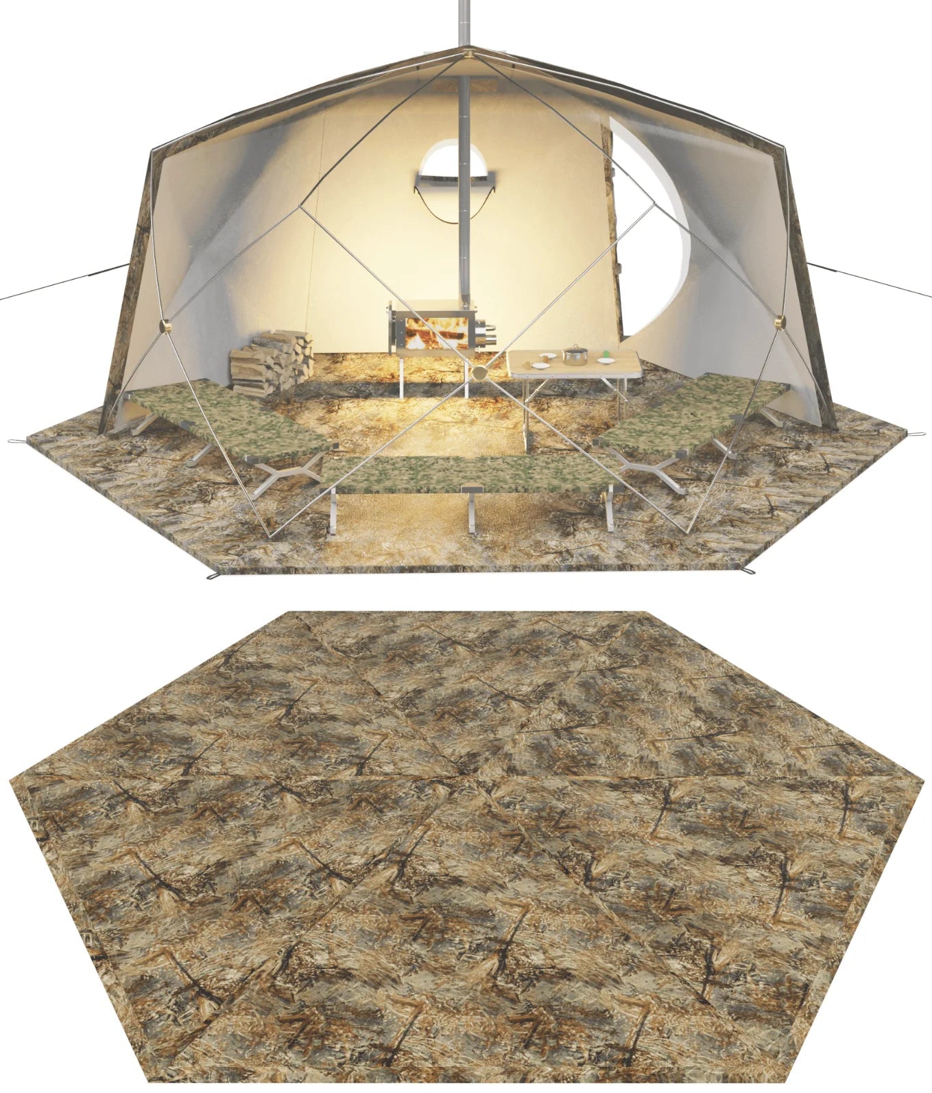 RBM Outdoors - Three-Layer Floor for "Hexagon" Tent - Big Horn Golfer