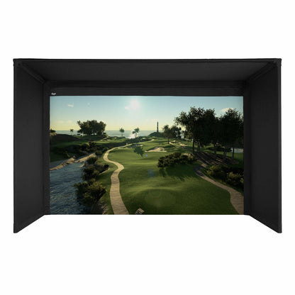 Carl's Place C-Series Pro Golf Simulator Bay with Impact Screen with 5’ Enclosure Depth - Big Horn Golfer