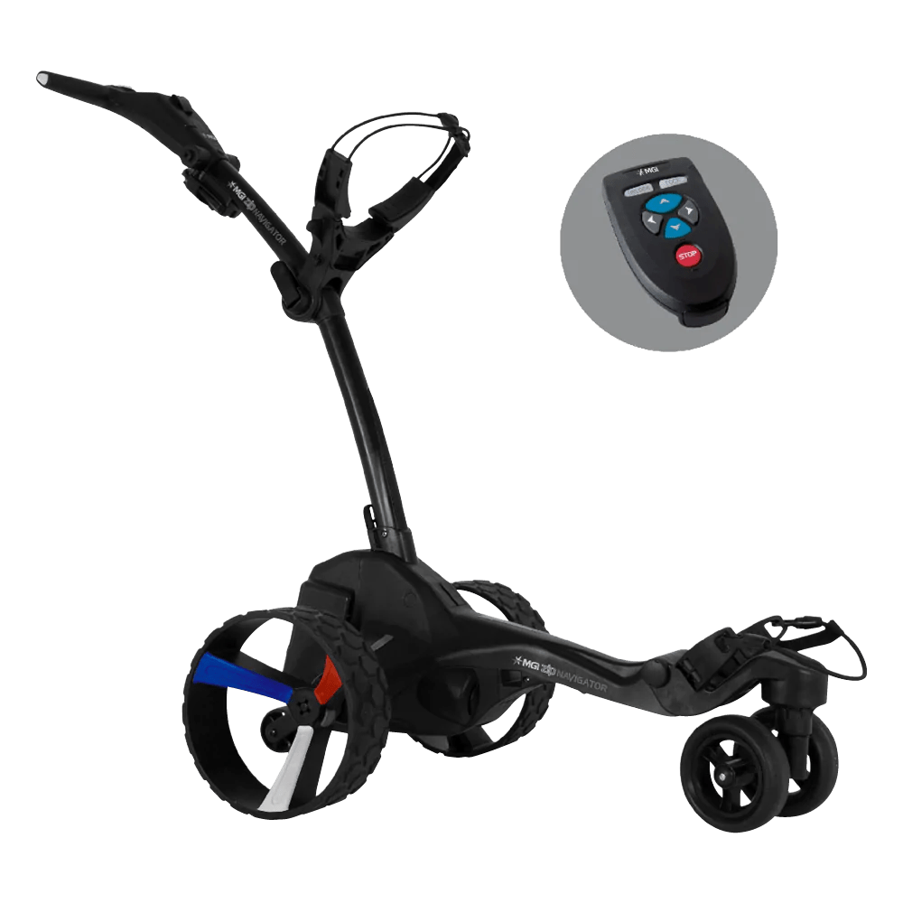 MGI - Americana Zip Navigator Remote Control Push Cart & Bag Bundle - Big Horn Golfer