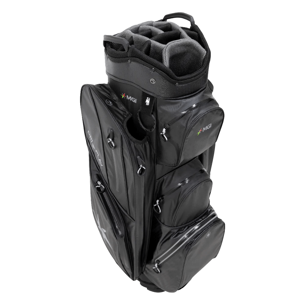 MGI Zip Navigator All-Terrain Remote Controlled Push Cart & Golf Bag Bundle - Big Horn Golfer